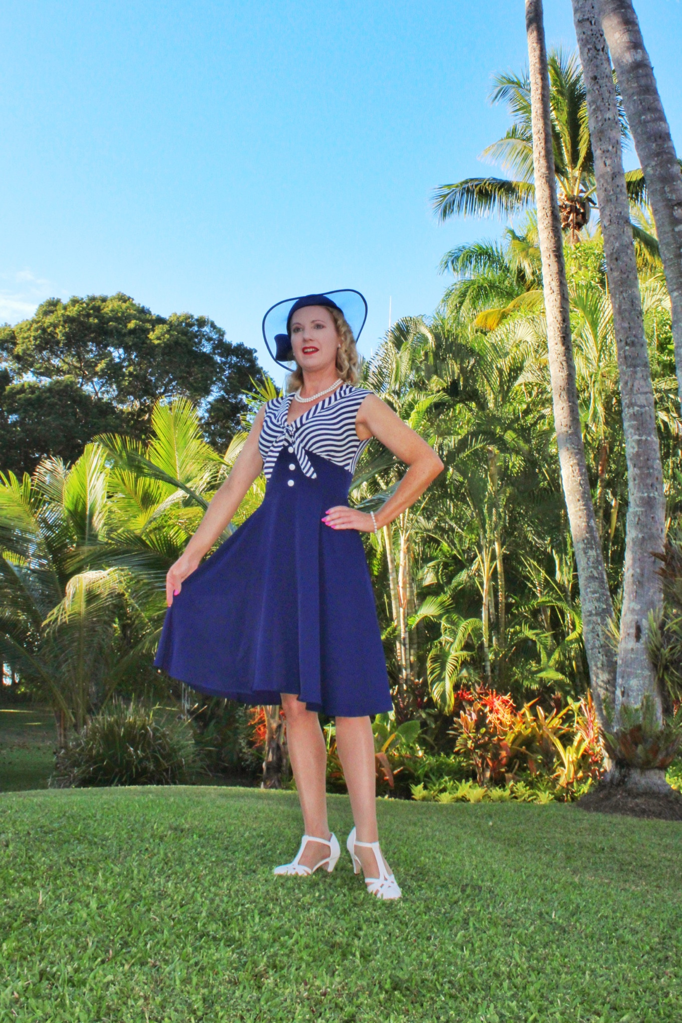 Absolutely Beautiful Nautical Retro 1950’s Inspired Navy and White Dress by Retro - Stage ⛵️⚓️⛴️ 
15% Discount Code ~ Kentucky 

I styled with a True Vintage Hat and White T Bar Heels 🤍

#LTKFind #LTKstyletip #LTKworkwear