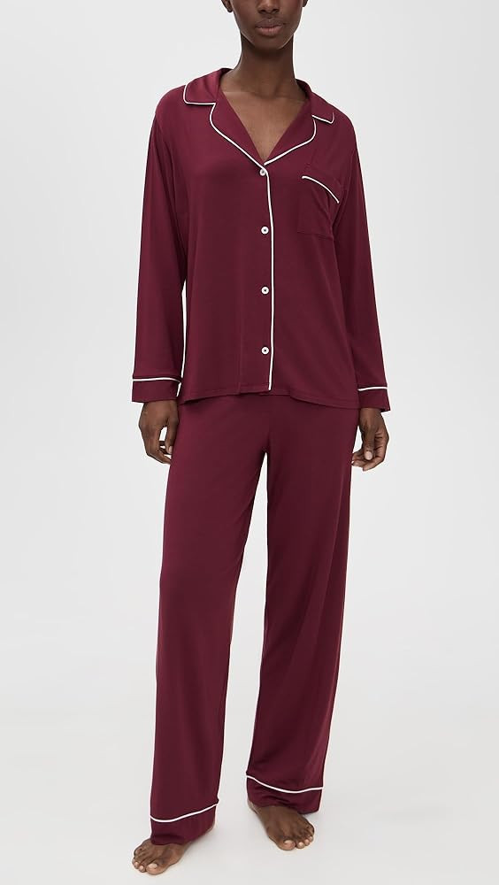 Eberjey Gisele Classic Women's Pajama Set | Long Sleeve Shirt + Long Pants | Amazon (US)