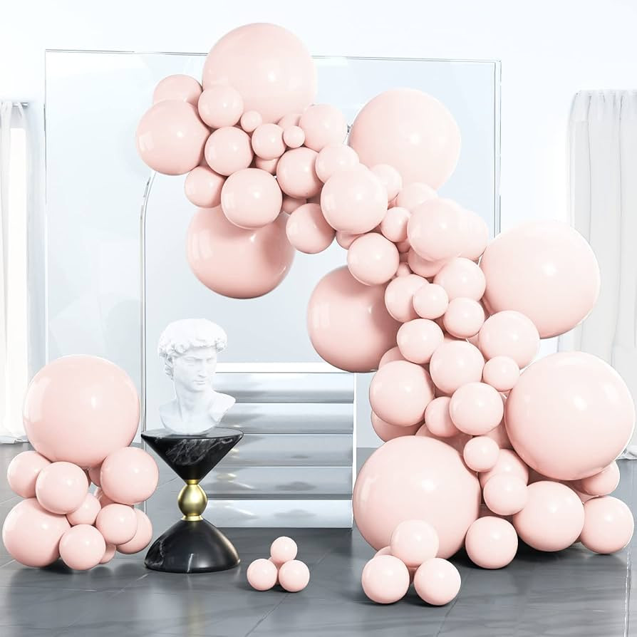 PartyWoo Pastel Pink Balloons, 100 pcs Pink Balloons Different Sizes Pack of 18 Inch 12 Inch 10 I... | Amazon (US)