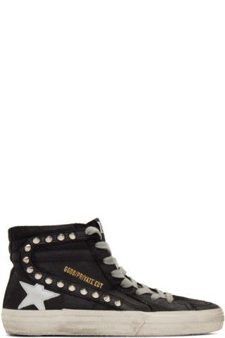 SSENSE Exclusive Black Stud Slide Sneakers | SSENSE 