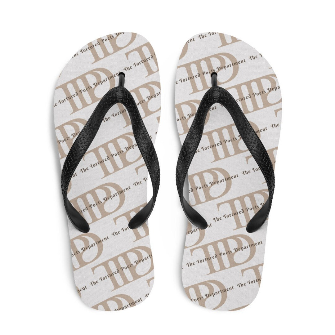 Taylor Swift TTPD Beige Logo the Tortured Poets Department Flip-flops - Etsy | Etsy (US)