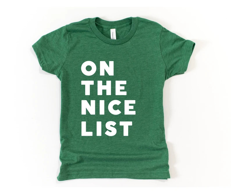 On the Nice List Tee. Kid's Christmas Tee. Christmas - Etsy | Etsy (US)