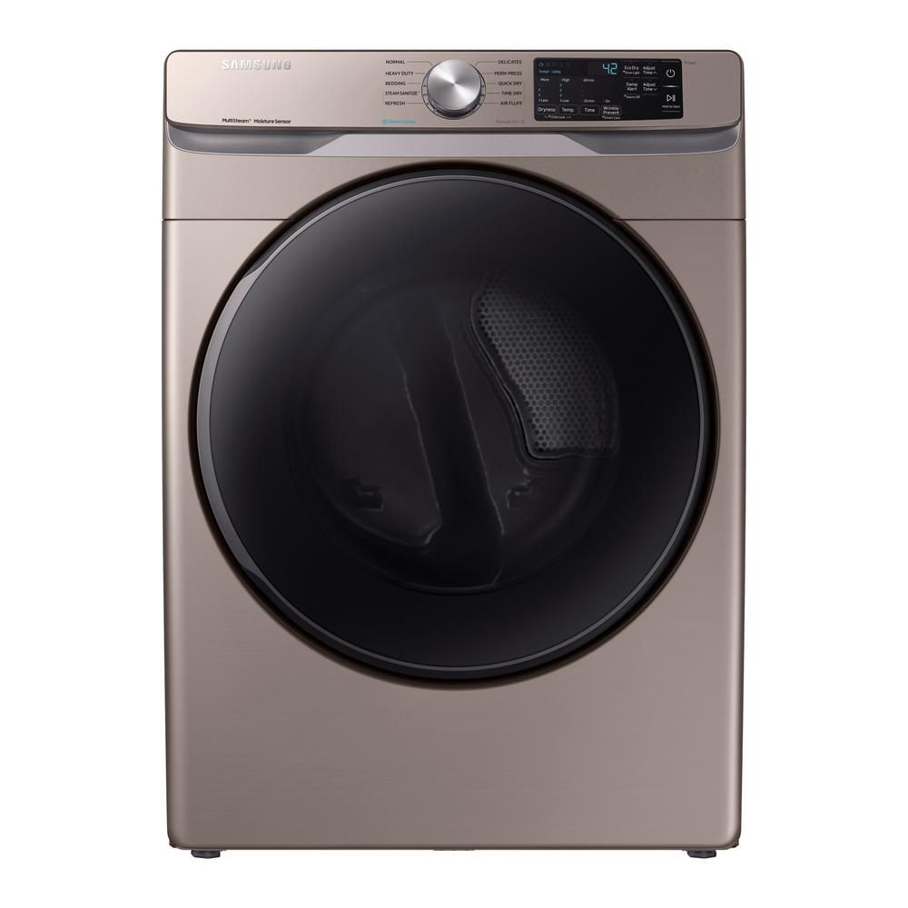 7.5 cu. ft. Champagne Electric Dryer with Steam | The Home Depot