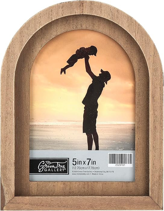 Green Tree Gallery Natural Wood Arched Photo Frame, 5 x 7 Inches | Amazon (US)