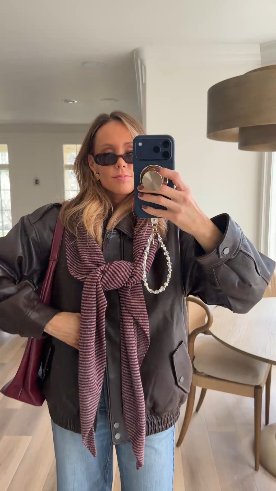 Been loving the triangle scarf trend🤎It makes the layering so fun and adds a pop to any outfit! 

#LTKmomlife #LTKOver40 #LTKootd