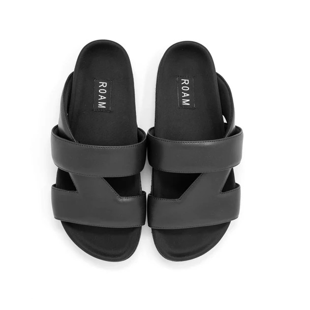 ROAM 7 SANDALS BLACK VEGAN LEATHER | ROAM