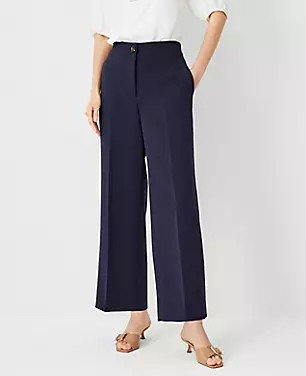 The Petite Wide Leg Ankle Pant in Crepe | Ann Taylor (US)