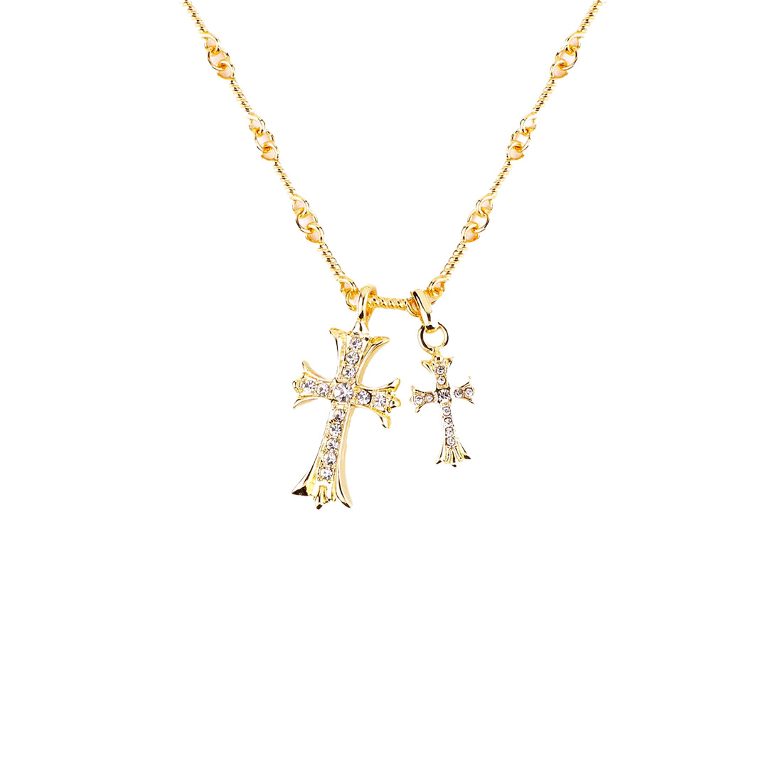 Double Cross Pendant Necklace | Mint & Lily