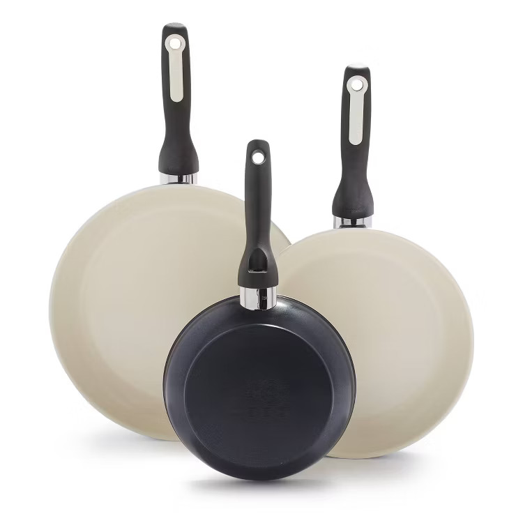 GreenPan 3pk Frypan Set - Black | Target