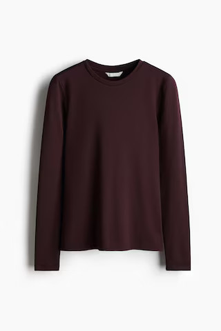 H & M - Langarmshirt aus Mikrofaser - Rot - Damen | H&M (DE, AT, CH, NL, FI)