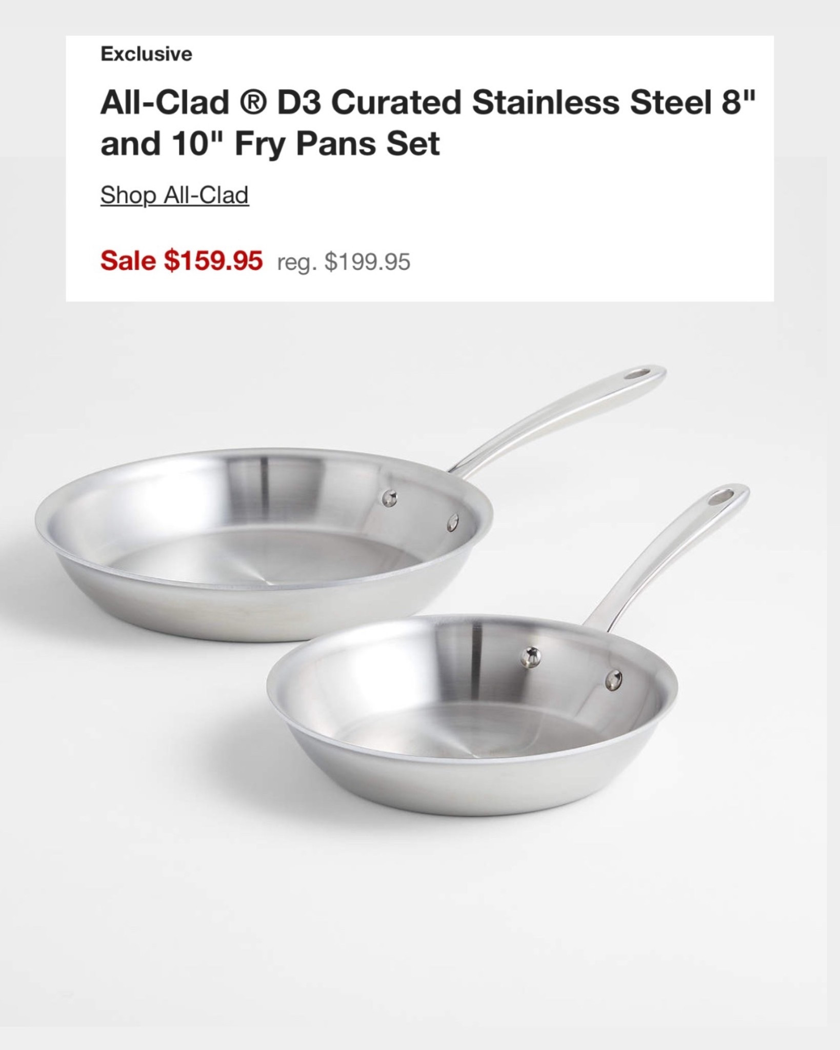 All Clad D3 stainless steel pans

#LTKHome #LTKSaleAlert