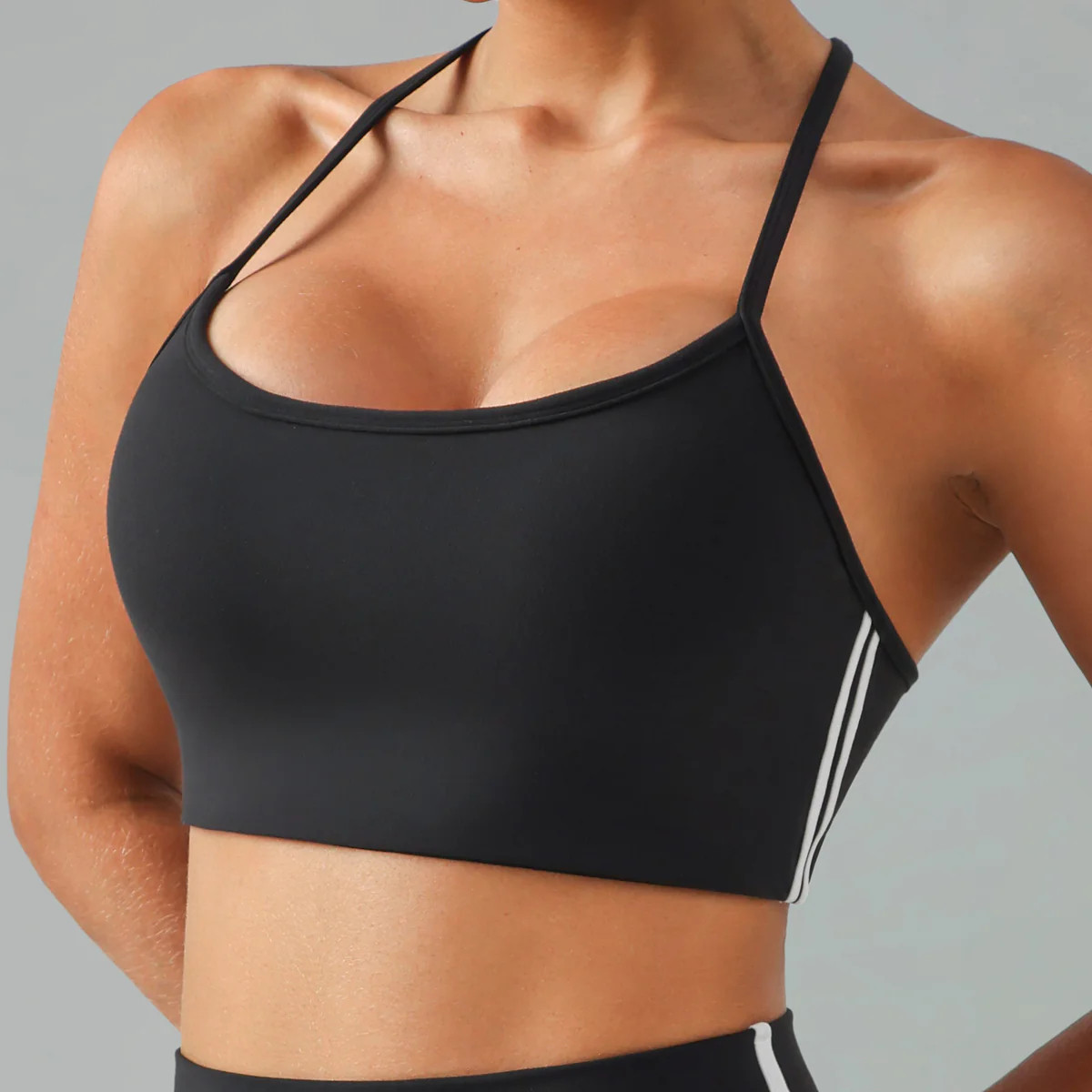Dreamlux Y-Back Adjustable Sports Bra w/ Side Stripes | Colorfulkoala
