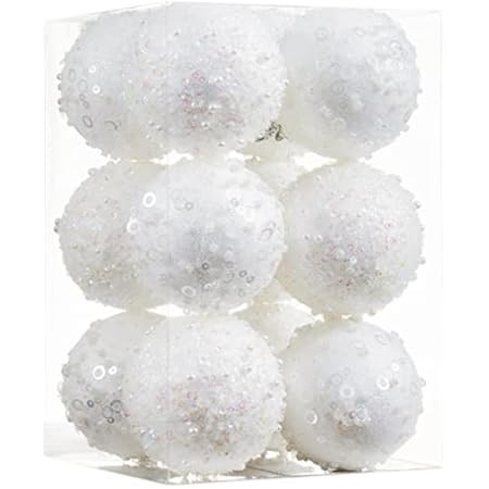 3.15" Christmas Ball Ornaments 12 pcs Glitter Sequin Foam Ball Shatterproof Christmas Decorations Tr | Amazon (US)