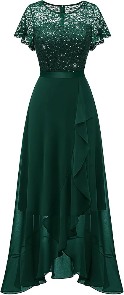 BeryLove Formal Dresses for Women 2025 Wedding Guest with Slit Cocktail Elegant Lace Long Prom Dr... | Amazon (US)