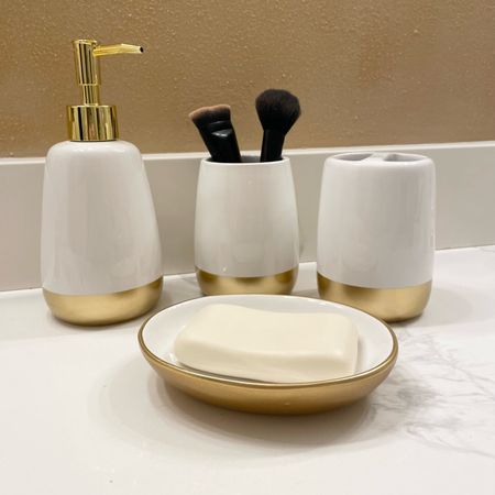 Elevate your bathroom countertop with this set from Amazon. The gold and white have such an elegant look. 

#LTKhome #LTKfindsunder50 #LTKfamily