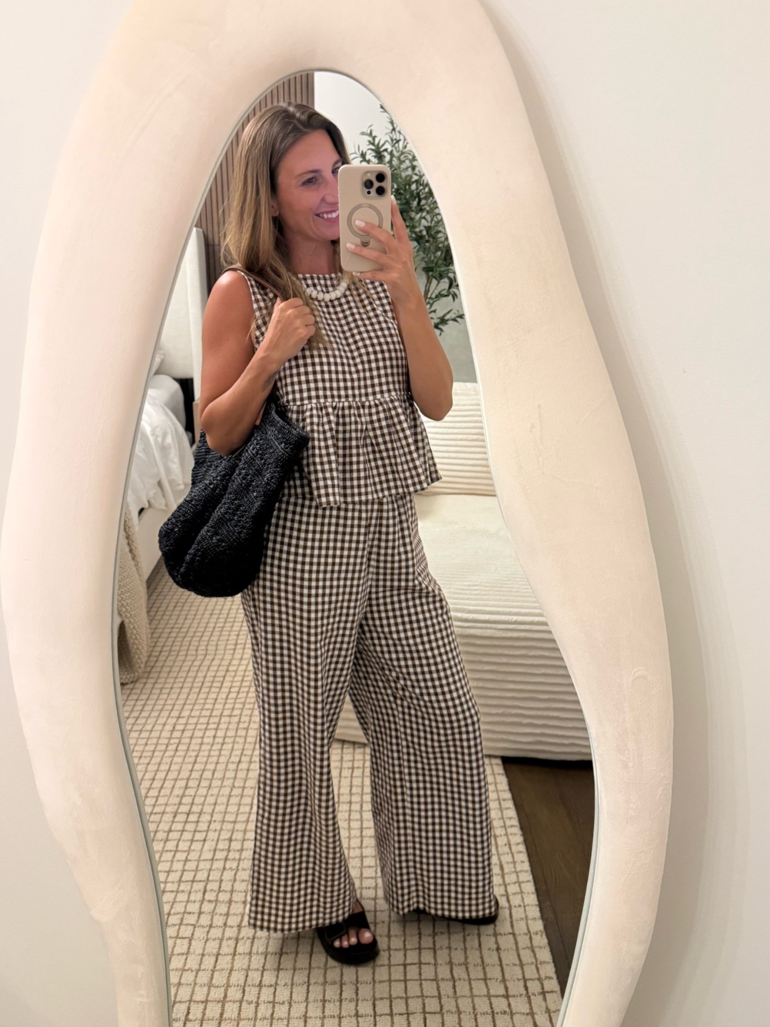 Cutie little gingham set that will transition into fall
