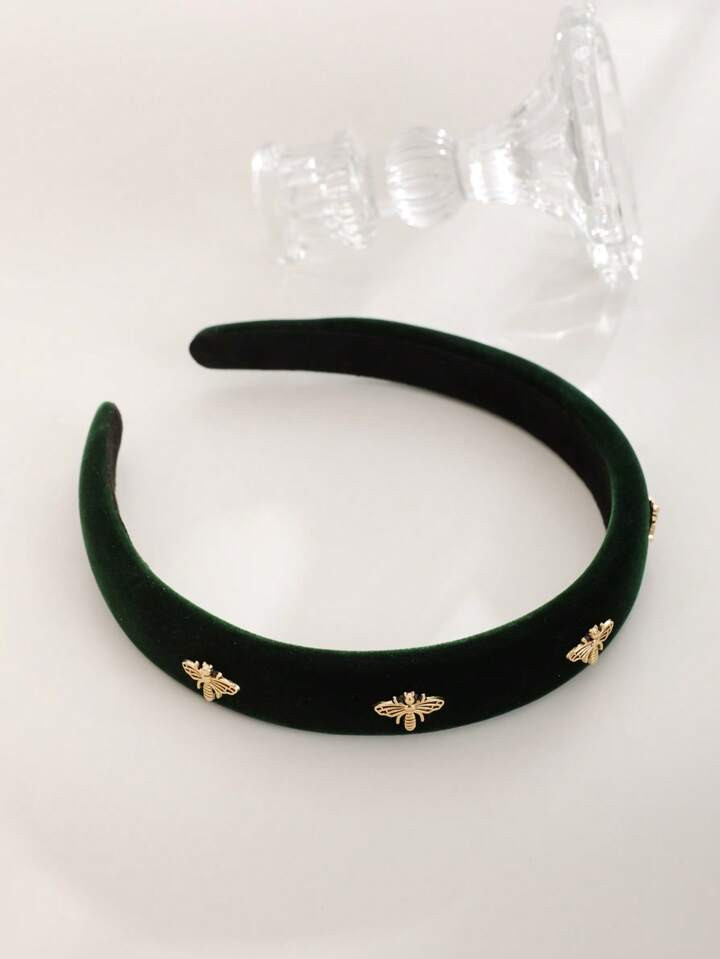 Little Bee Fabric Wash Face Headband For Women, Plush Wide Hair Hoop For Autumn And Winter Tiaras | SHEIN