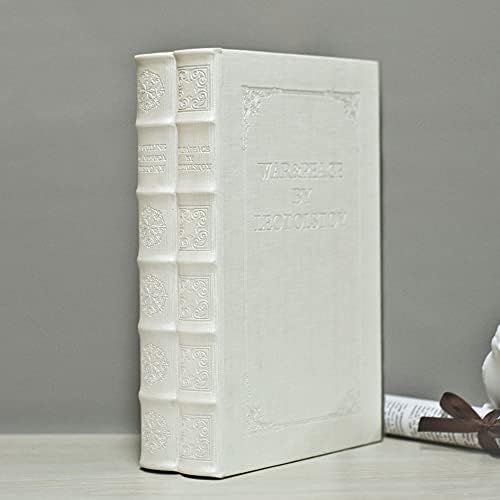 Decorative Books with White Faux leather Book Boxes for Decoration Display Coffee Table and shelf dé | Amazon (US)