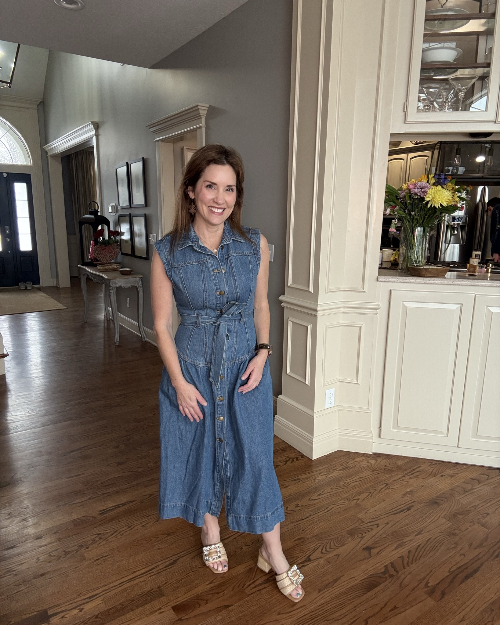 Love this denim dress wearing a size 2 fits a bit small. Size up for larger top if needed  

#LTKFindsUnder50 #LTKStyleTip #LTKPetite