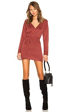 superdown Kina Wrap Sweater Dress in Dusty Rose from Revolve.com | Revolve Clothing (Global)
