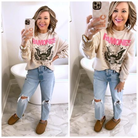 Go! These jeans are finally on sale! You all have been asking! Cozy Sweatshirt 50% OFF too! ❤️

My cute graphic sweatshirt! I had been eyeing this for soo long! It’s oversized! 

Xo, Brooke

#LTKStyleTip #LTKGiftGuide #LTKFestival