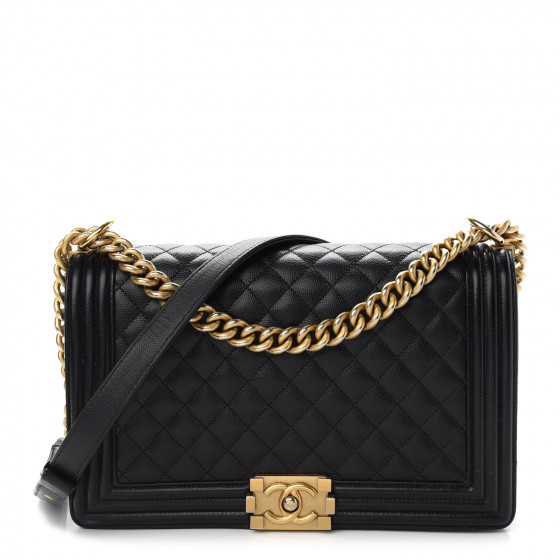 CHANEL Caviar Quilted New Medium Boy Flap Black | Fashionphile