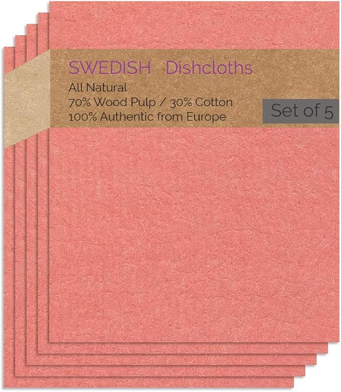 Swedish Dishcloth 5 PK (Salmon Color) Paper Towel Alternative | Swededishcloths | ECO Friendly Re... | Amazon (US)