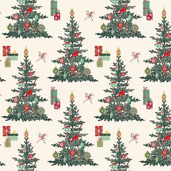 Punch Studio Retro Trees Wrapping Paper | The Container Store