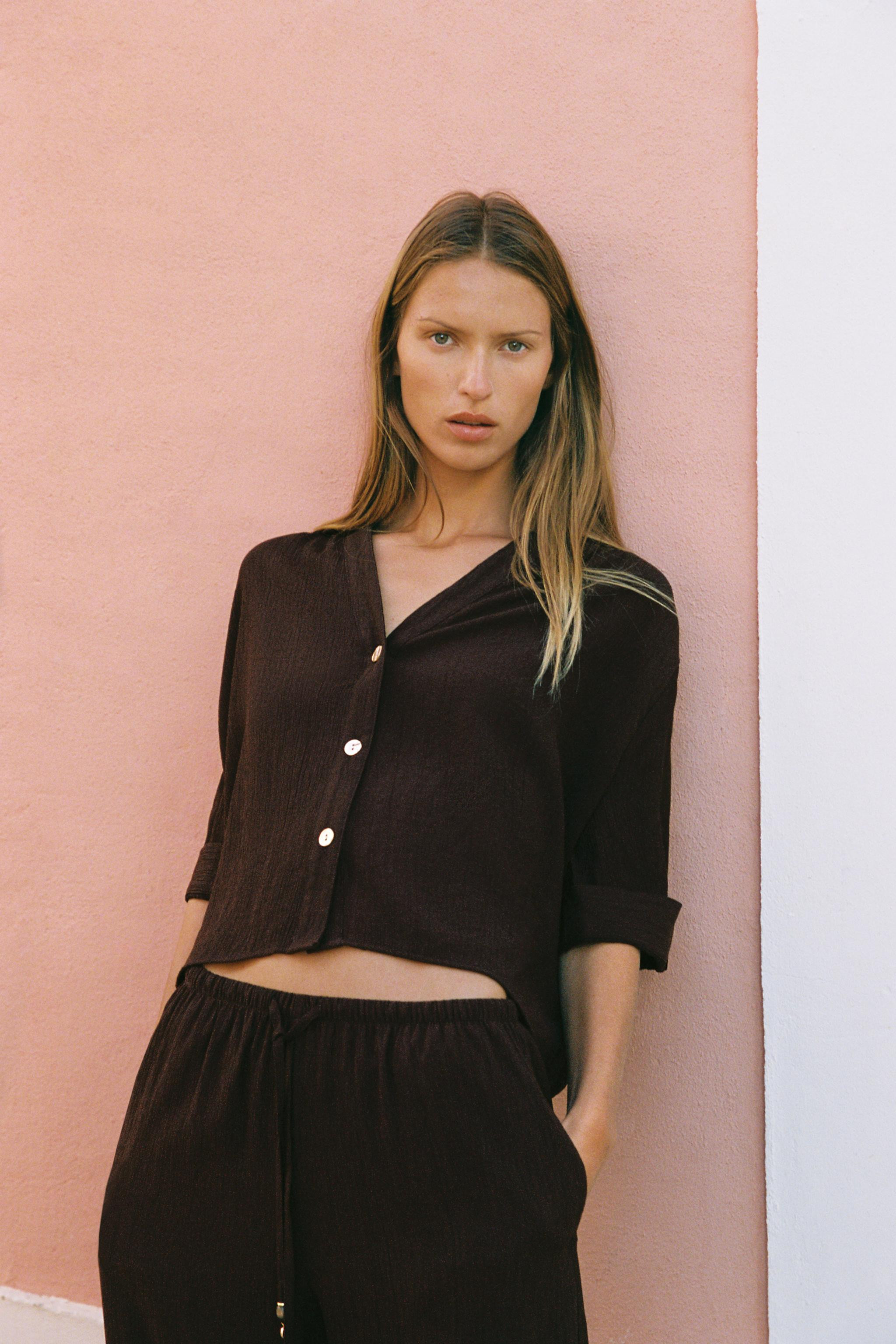 SHORT SLEEVE FLOWING SHIRT | Zara UK