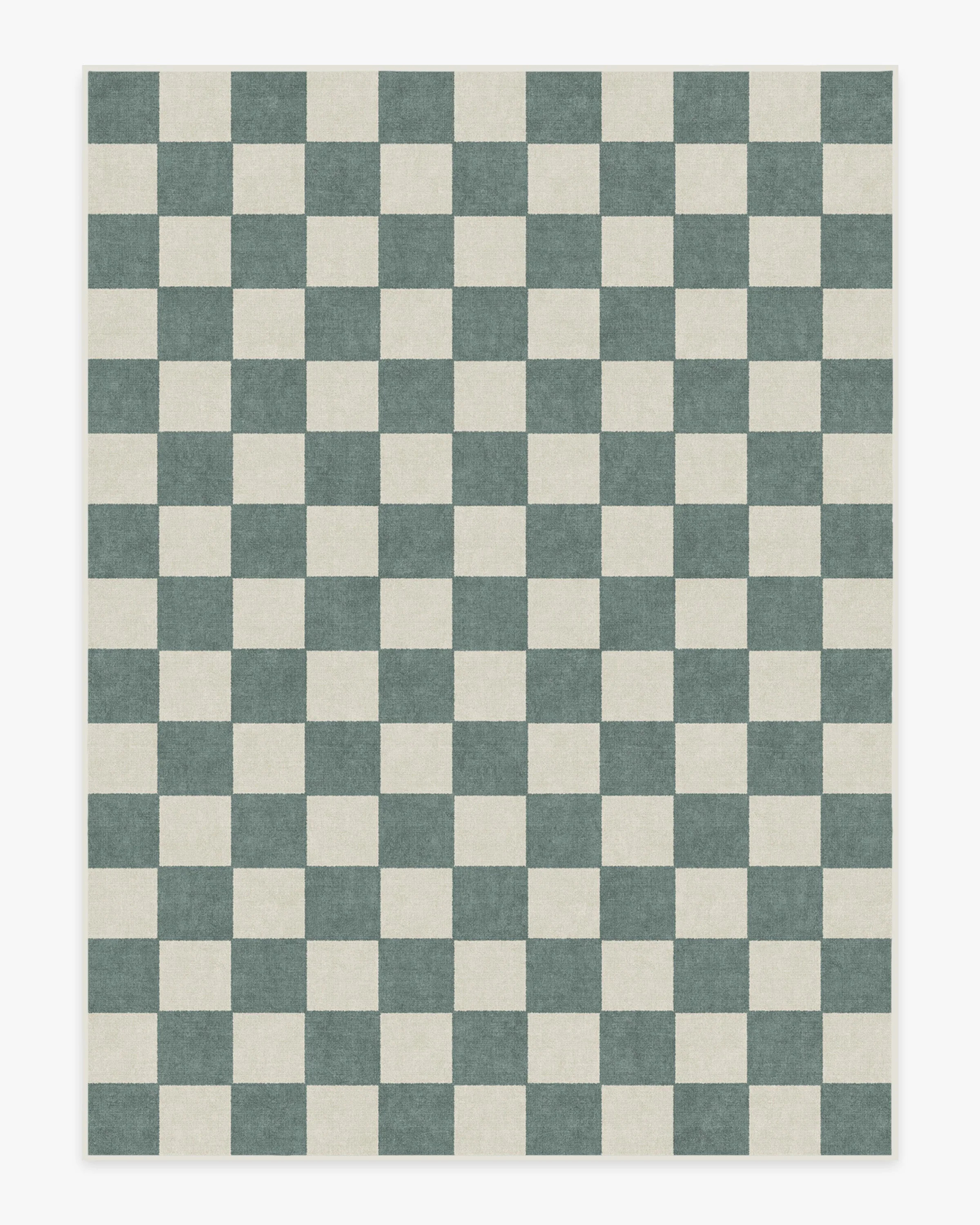 Jaque Checkered Slate Green Rug | Ruggable