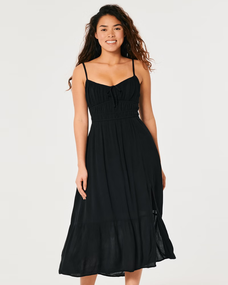 Channeled Bodice Midi Dress | Hollister (US)