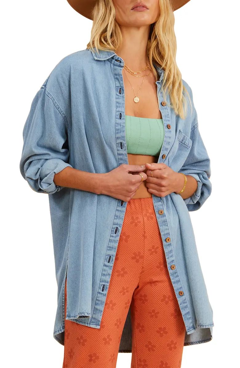 Billabong x The Salty Blonde In the Tide Oversize Button-Up Shirt | Nordstrom | Nordstrom