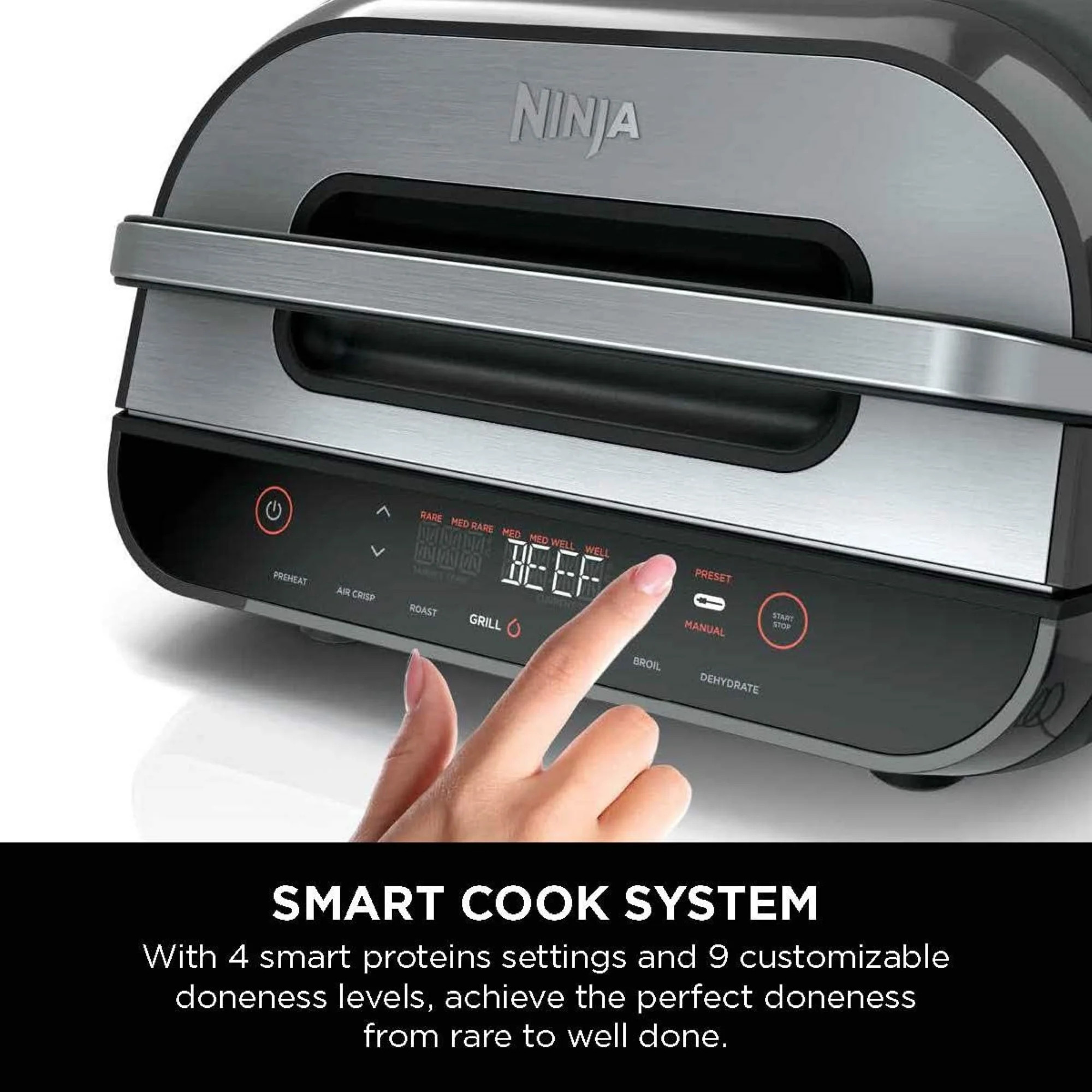 Ninja FG551 Foodi Smart XL 6-in-1 Indoor Grill with 4-Quart Air Fryer Roast Bake Dehydrate Broil ... | Walmart (US)