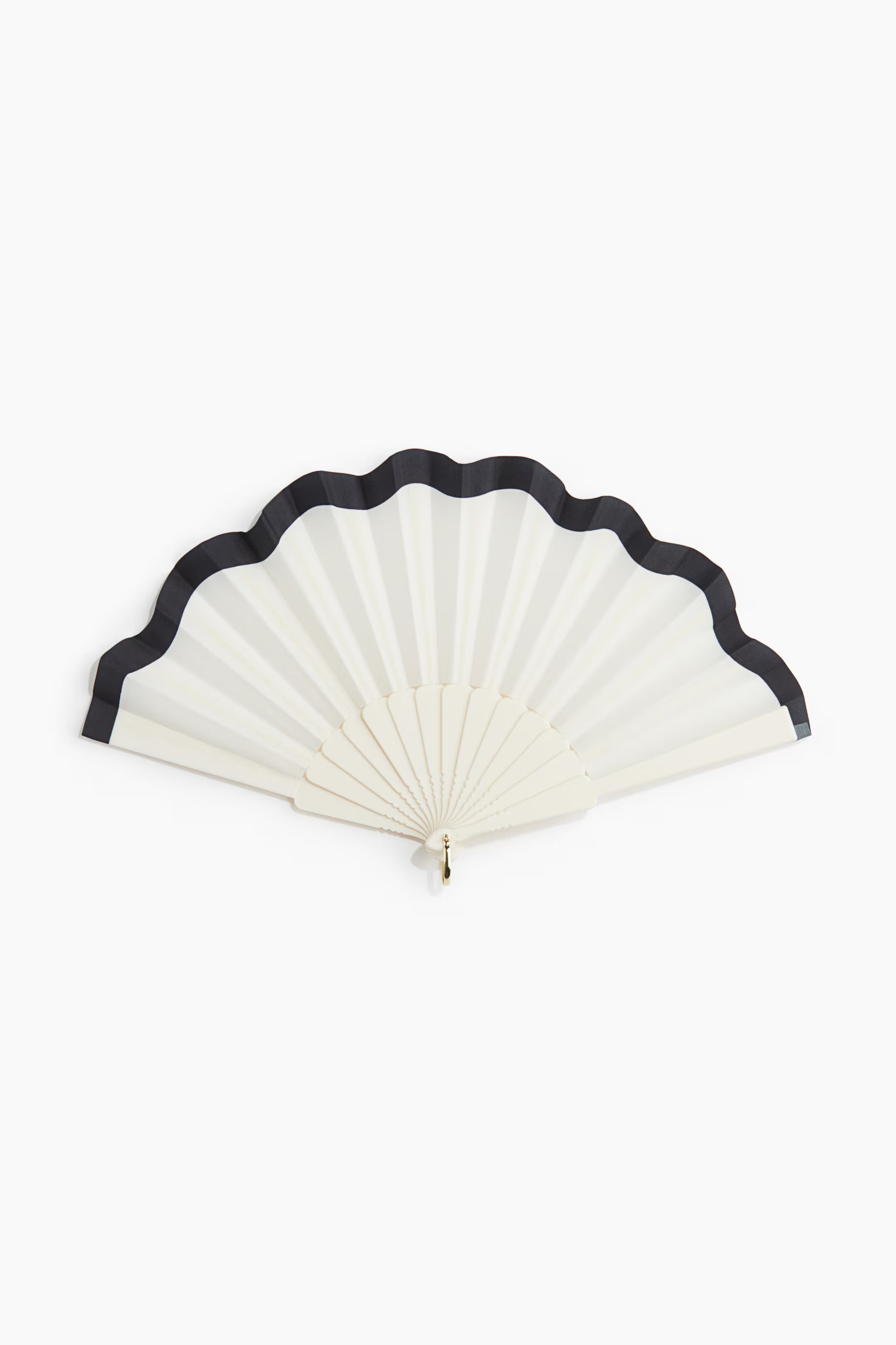 Scalloped-edge fan - Natural white/Black - Ladies | H&M GB | H&M (UK, MY, IN, SG, PH, TW, HK)