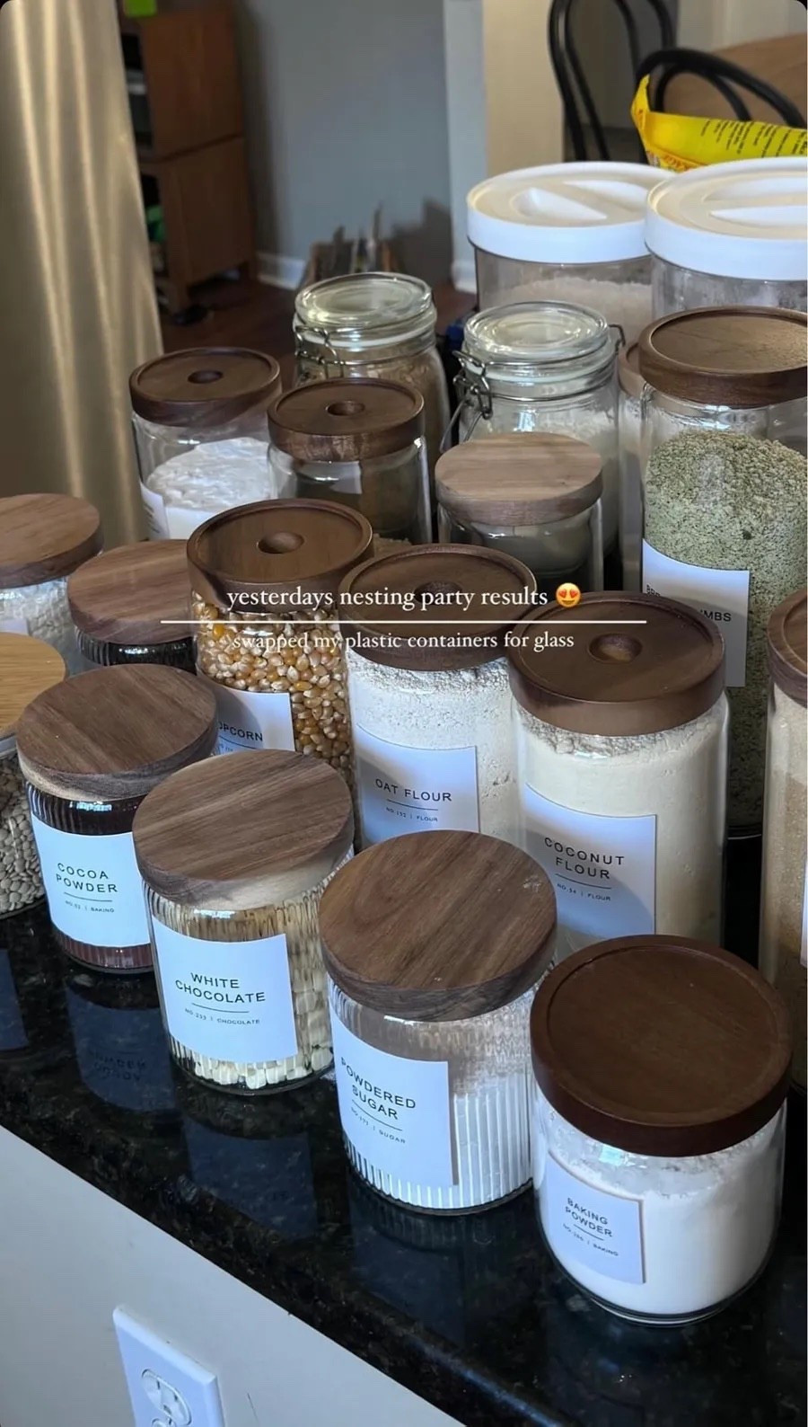 Switching from plastic to glass - pantry organization 

#LTKHome #LTKfoodie