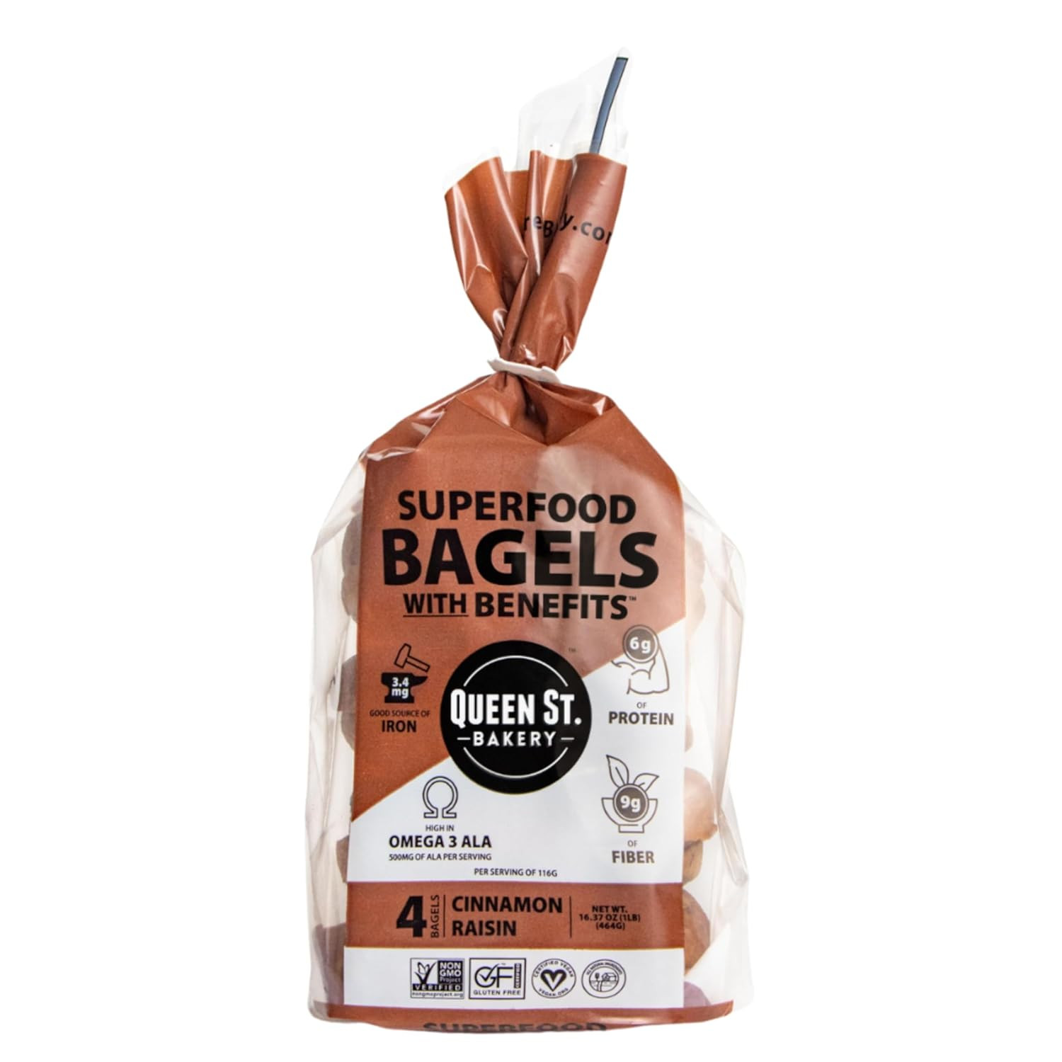 Queen St. Bakery Cinnamon Raisin Superfood Bagels – Vegan, Protein & Fibre, Gluten-Free, Allerg... | Amazon (US)