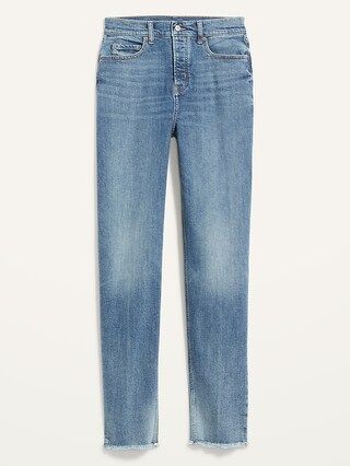 Extra High-Waisted Button-Fly Sky-Hi Straight Cut-Off Jeans for Women | Old Navy (US)