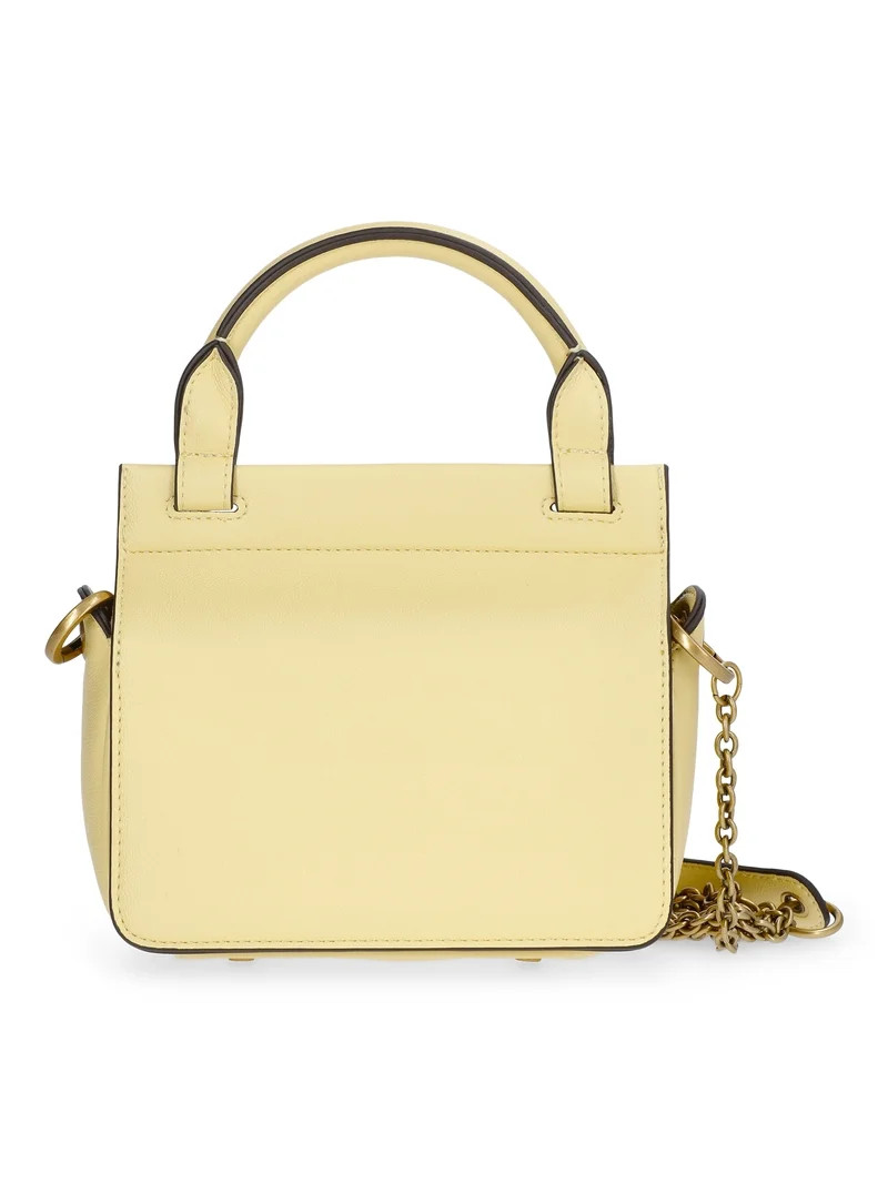 Scoop Women's Faux Leather Top Handle Mini Bag with Crossbody Strap, Yellow | Walmart (US)