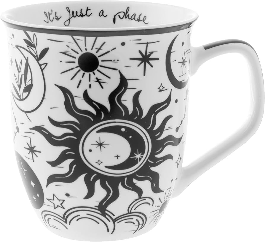 Karma Gifts 14 oz Black and White Boho Mug Celestial - Cute Coffee and Tea Mug - Ceramic Coffee M... | Amazon (US)