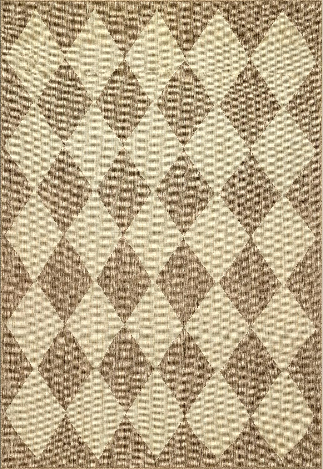 nuLOOM Sabina Diamond Trellis Indoor/Outdoor Area Rug, 5x8, Beige | Amazon (US)