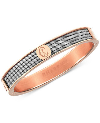 Two-Tone Bangle Bracelet in Stainless Steel and Rose Gold-Tone PVD Stainless Steel | Macys (US)