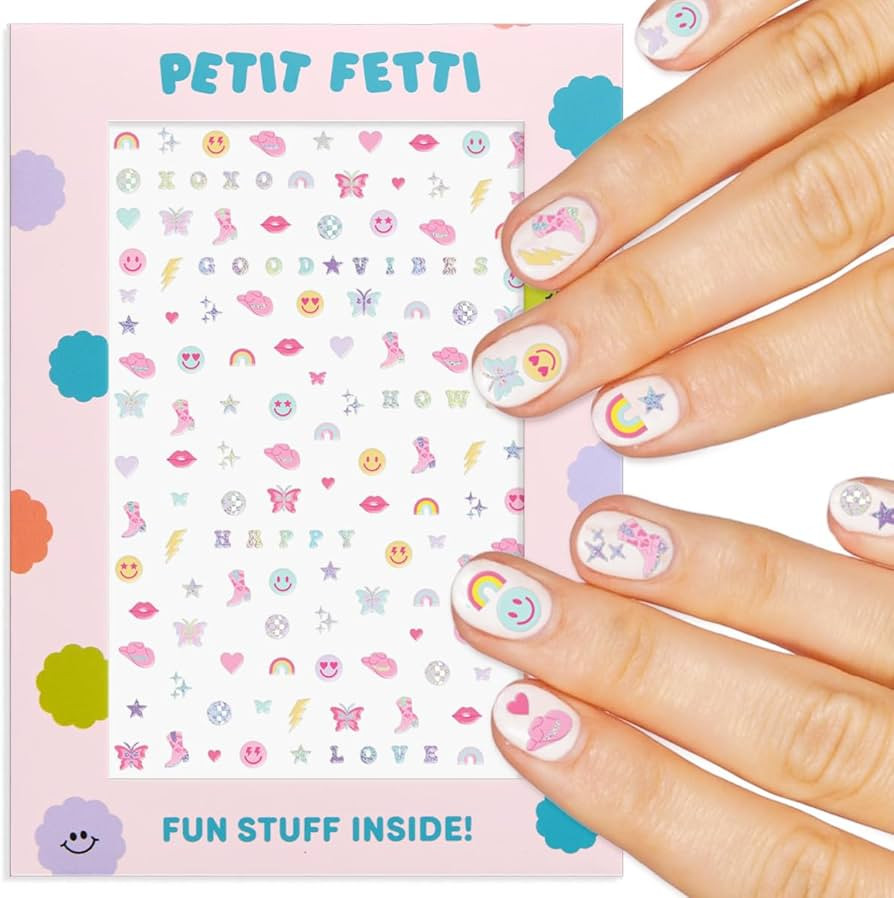 xo, Fetti Party Preppy Nail Stickers | 496 Stickers | Girly Party Accessory, Rainbow Bachelorette... | Amazon (US)