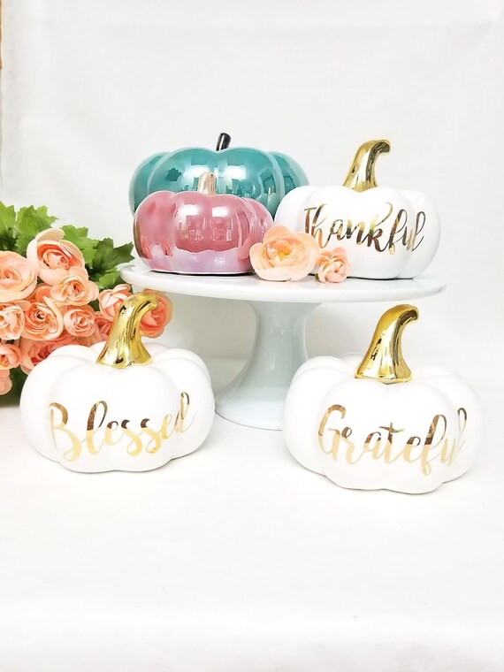 White Pumpkin Decor - Calligraphy Pumpkin, Fall Pumpkin, Pumpkin Decor, Ceramic Pumpkin, Fall Dec... | Etsy (US)