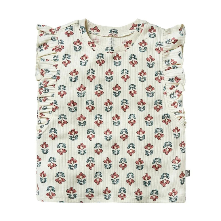 Modern Moments By Gerber Toddler Girl Organic Ruffled Sleeve Top, Sizes 12M-5T | Walmart (US)