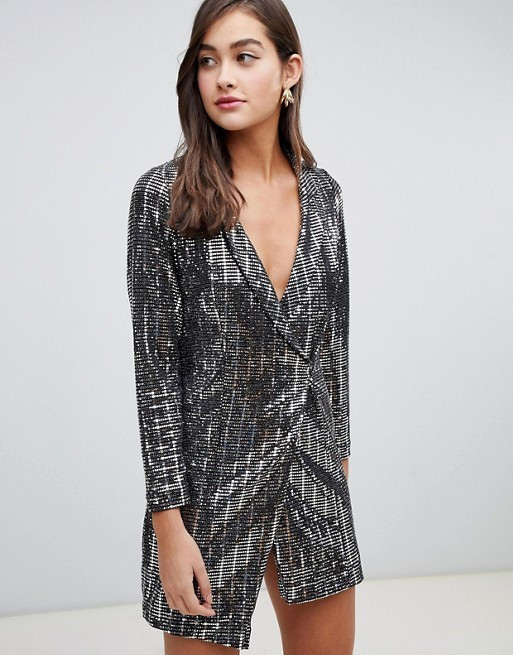 ÉpuiséNew Look - Robe smoking à sequinsPLUS : | ASOS FR