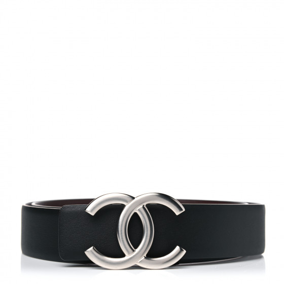 CHANEL Calfskin CC Reversible Belt 75 Black Burgundy | FASHIONPHILE | Fashionphile