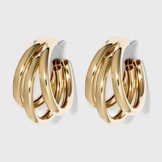 Multi Tube Hoop Earrings - A New Day&#8482; Gold | Target