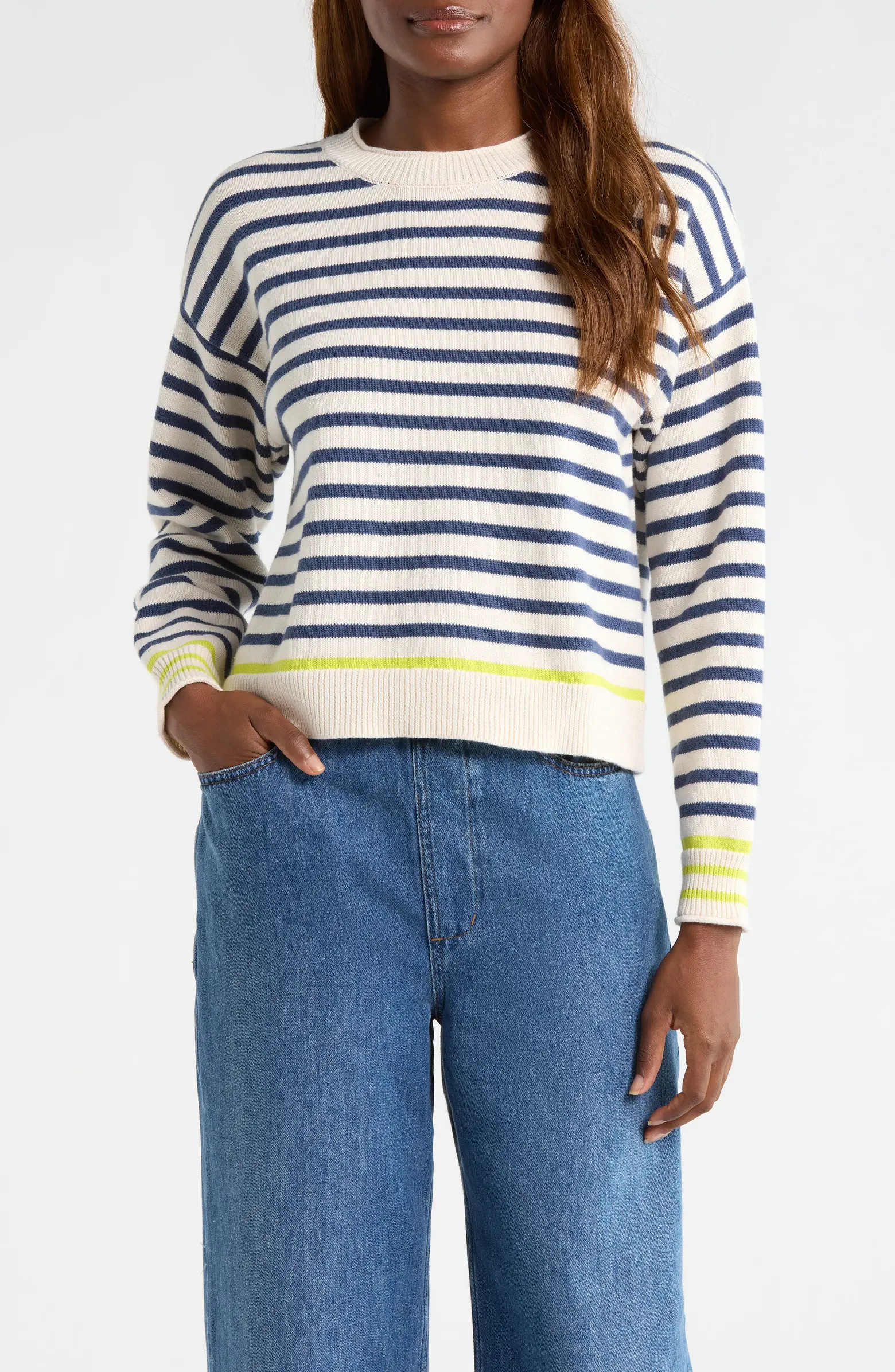 Suki Stripe Cotton Rollneck Sweater | Nordstrom