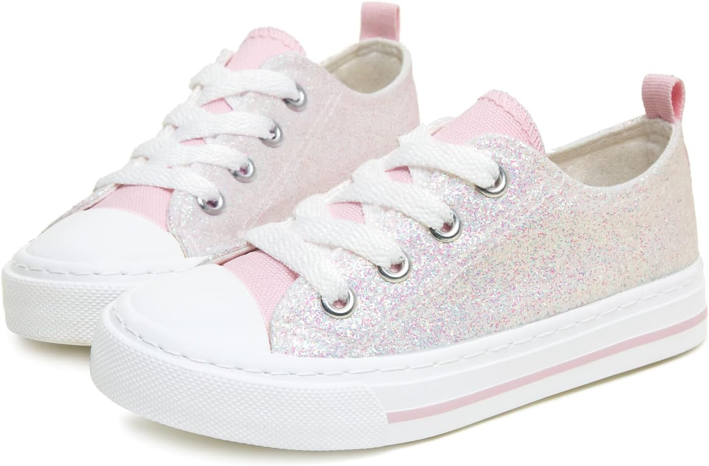 ToandonToddler Kids Sneakers Sparkle Fashion Glitter Sequins Canvas Shoes | Amazon (US)