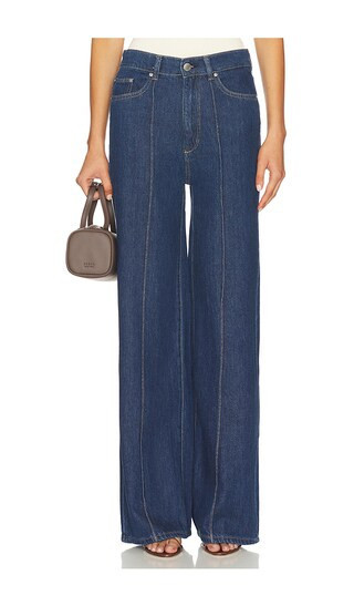 DL1961 Hepburn High Rise Wide Leg Jeans in Blue. - size 31 | Revolve Clothing (Global)